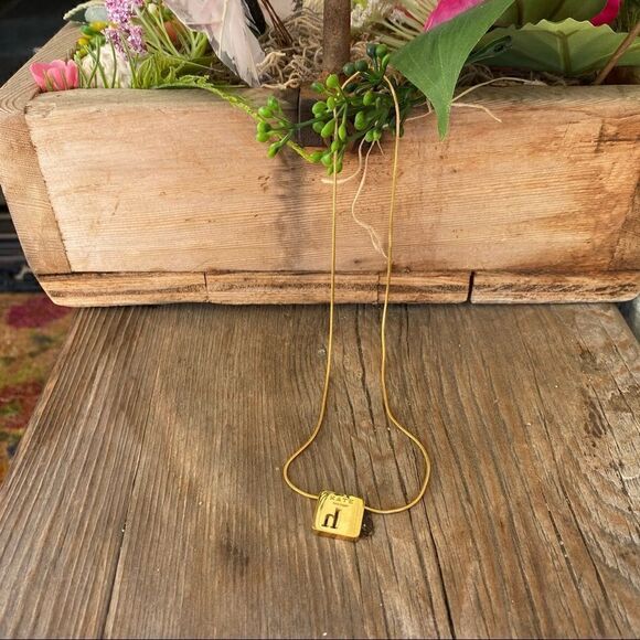 💍RUSTIC CUFF KATE FORTY EIGHT GOLD COLOR NECKLACE w/ initial “h”. ECU! - Picture 4 of 9